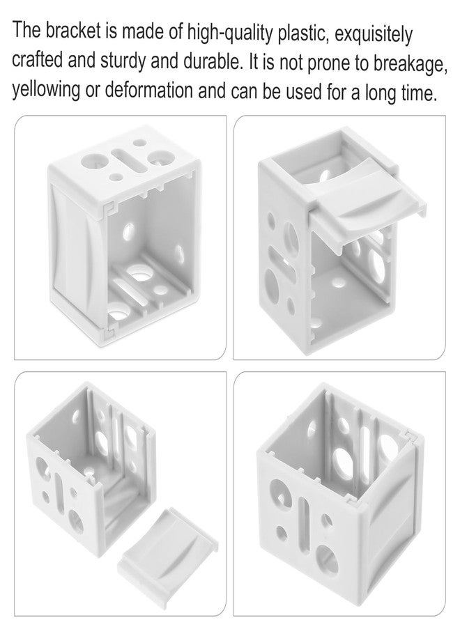 Bruislard 4 Pack Blind Brackets 1 Inch Window Blinds Headrail Holders White Profile Box Mounting Bracket Mini Blinds Box Mounting Bracket - Image 5